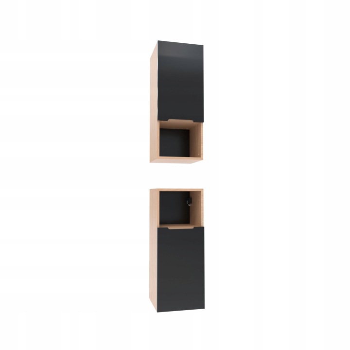 Boční skříňka šedá 75x30x30 koupelnová závěsná šedá matná/dub, Omeble