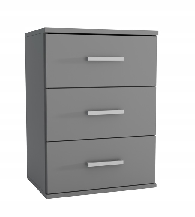 SZAFKA NOCNA Z SZUFLADAMI GRAFIT 48x65 nowoczesna szafka do sypialni