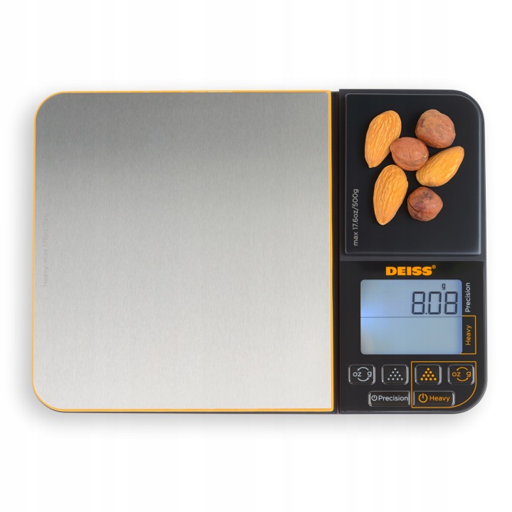 Deiss Pro Kuchyňská a šperkařská digitální váha s dvojitým rozsahem 0,03g-5kg