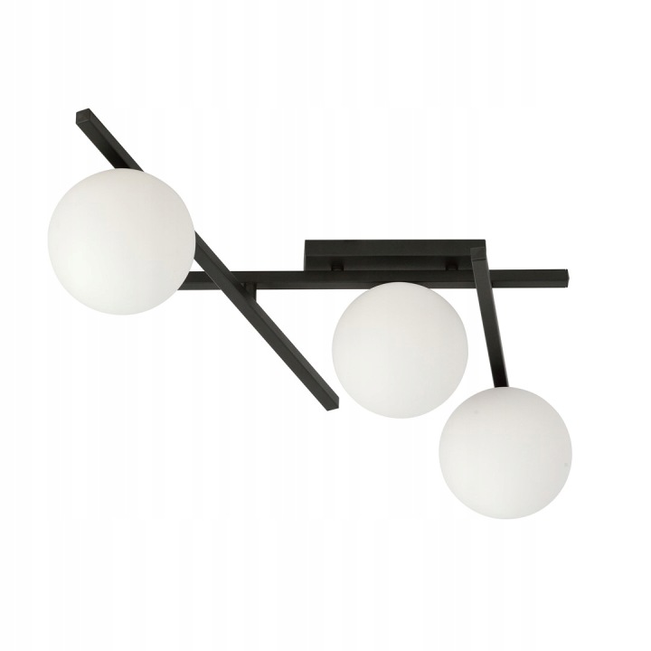 Stropní Svítidlo stropní Smart 3 černý s opálovými stínidly E14 3x10W Led