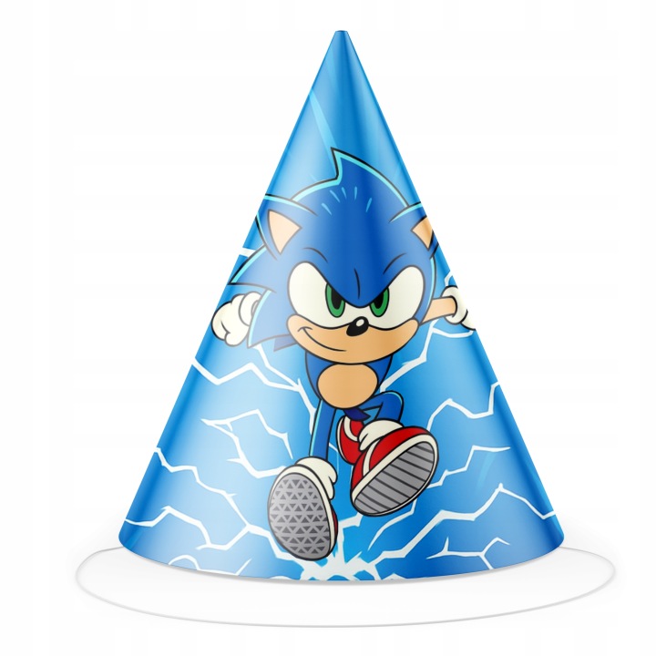 Шапочки шапки на день народження синій їжак швидкий SONIC казка GRA[6 шт.]