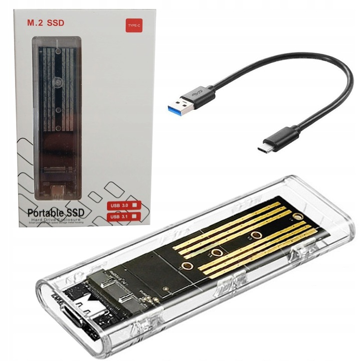 OBUDOWA DYSKU SSD M2 SATA KIESZEŃ NA DYSK M.2 NGFF USB 3.1 6 Gbps