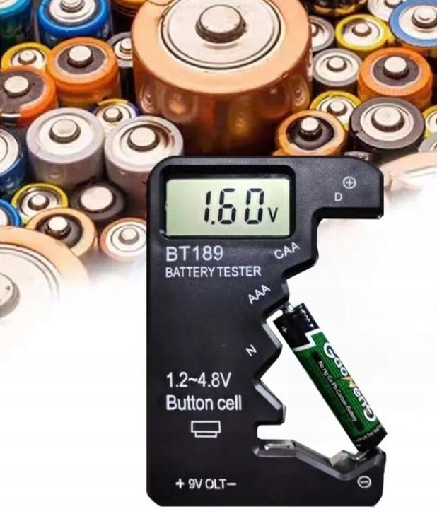 MIERNIK BATERII I AKUMULATORKÓW CYFROWY TESTER WOLTOMIERZ BT189