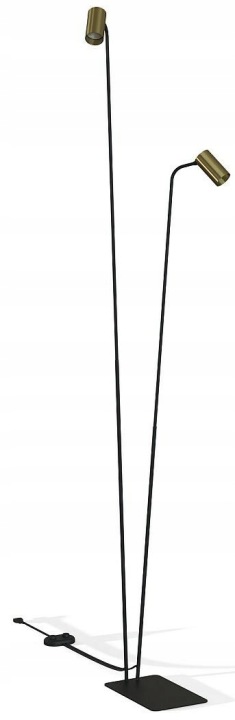 Podlahová lampa Mono Zlatá Černá 2xGU10 216 cm Stojací lampa do obývacího pokoje Domov