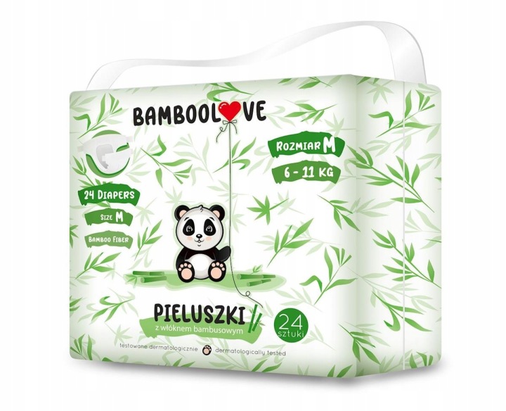 Підгузки Бамбукові BAMBOOLOVE M 24 шт. Еко Дихаючі Вбирні М'які — фото 2