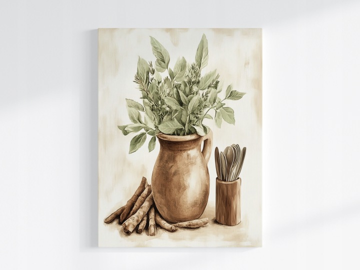 Plakát Kuchyně Džbán Bylinky Koření Vintage 75x100