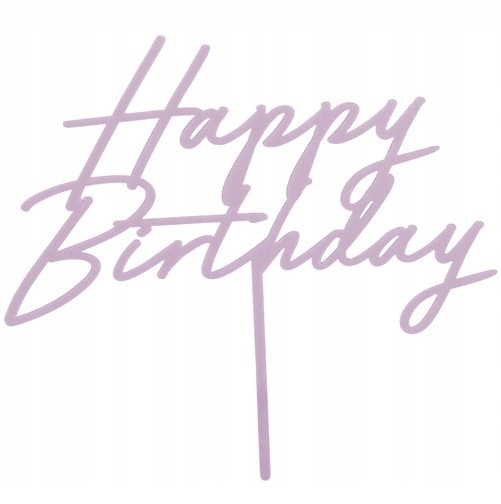 Топпер акриловий на торт Happy Birthday, фіолетовий