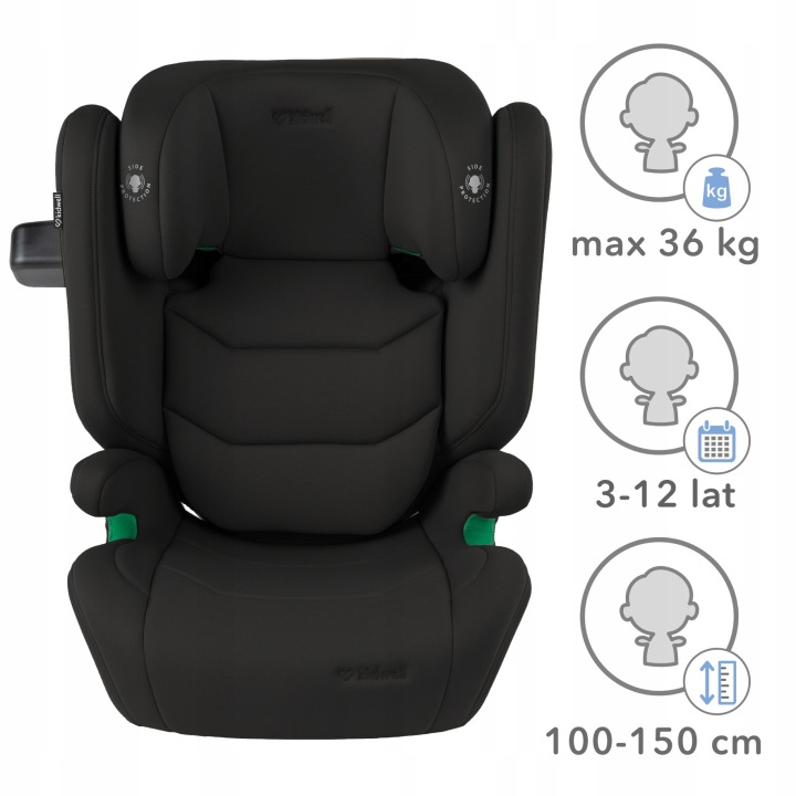 Автокрісло TENDO 100-150 см ISOFIX I-SIZE KIDWELL чорний до 36 кг — фото 2