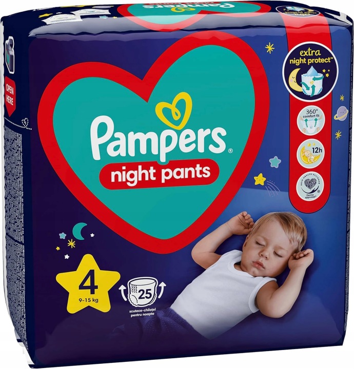 Трусики-підгузки на ніч Pampers Night Штани Maxi Розмір 4. 9-15 кг 24 шт. — фото 4