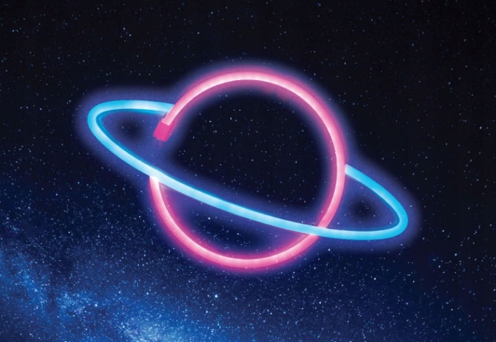 Нічник LED Неон Saturn Настінна на Батарейки USB для Кімнати Дитини — фото 2