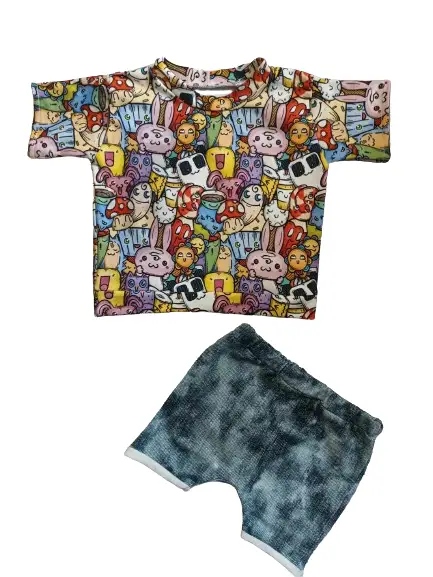 Komplet letni Potworki z jeans rozmiar 170