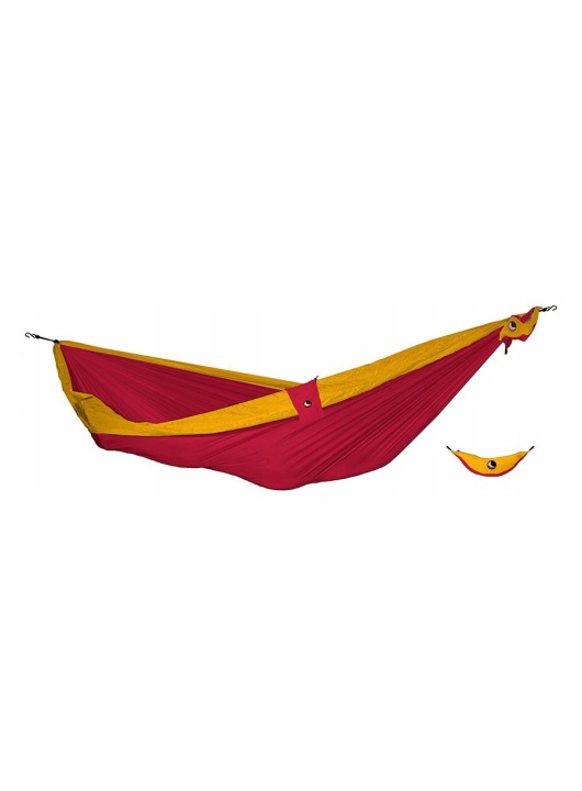 Odolná houpací síť Ticket To The Moon Hammock Double burgundská/žlutá
