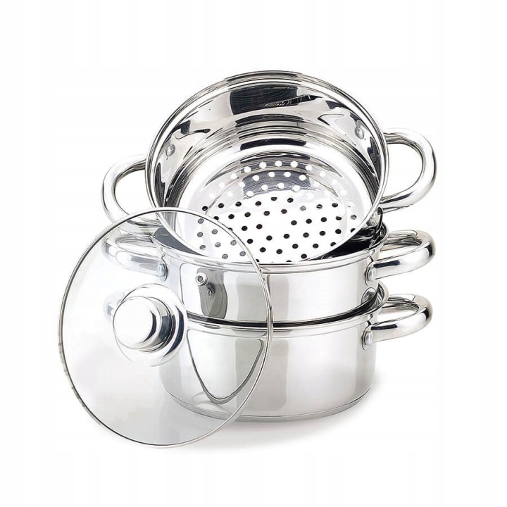Hrnec na vaření v páře 22 cm 4L Inox Indukční MR-2900-22