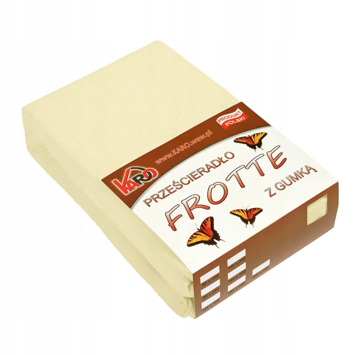 Froté prostěradlo s gumičkou 220x240 krémové Bavlna Měkké Karo