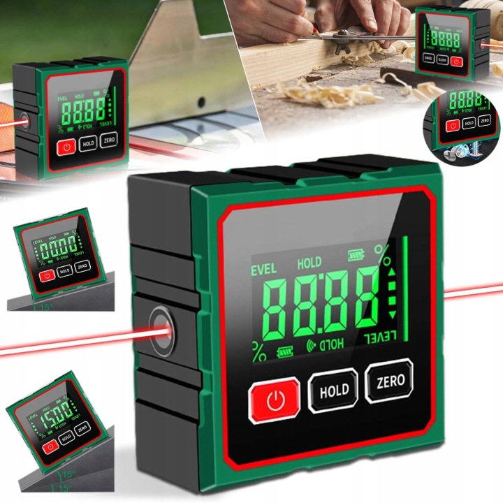 Digitální Úhloměr LCD Usb Pro Truhlářské A Hydraulické Práce