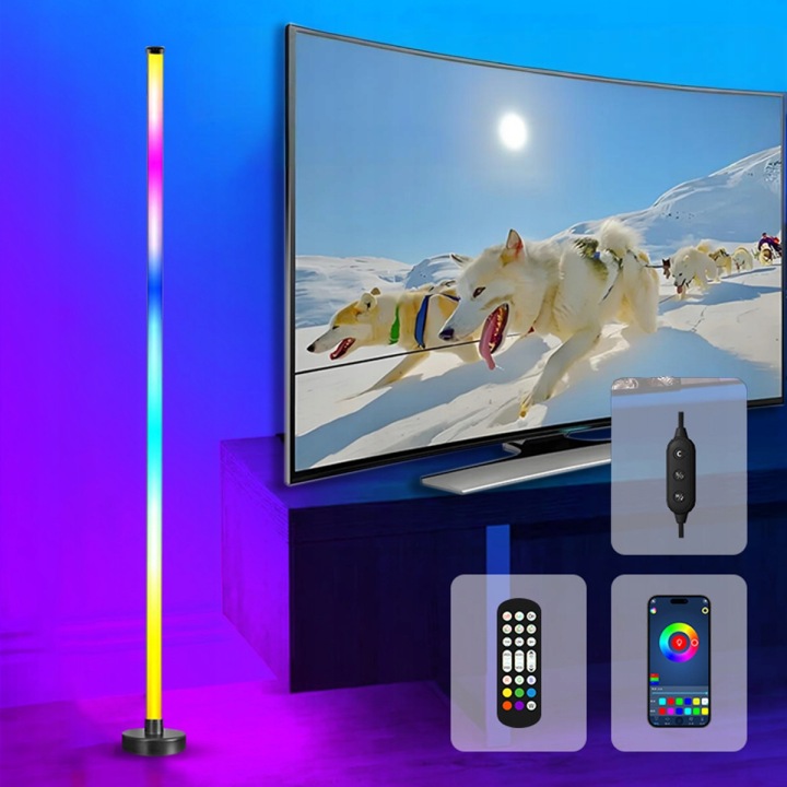 Vysoká Led Rgb Podlahová Stojací Lampa Noční Lampa 120 CM Dálkový Ovladač