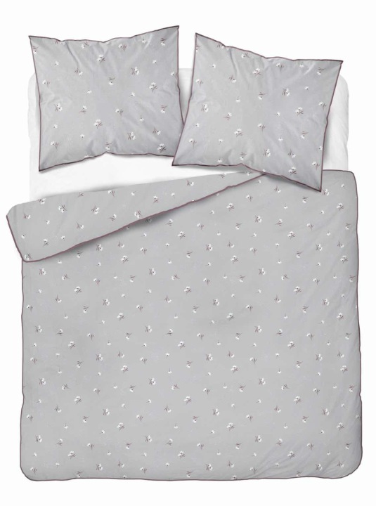 Povlečení z perkálu 160x200 šedé s drobnými bílými kvítky Soft Garden