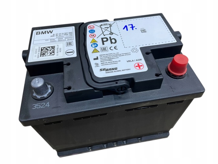 AKUMULATOR AGM START-STOP 12V 60AH 660AH BMW 2024R Original