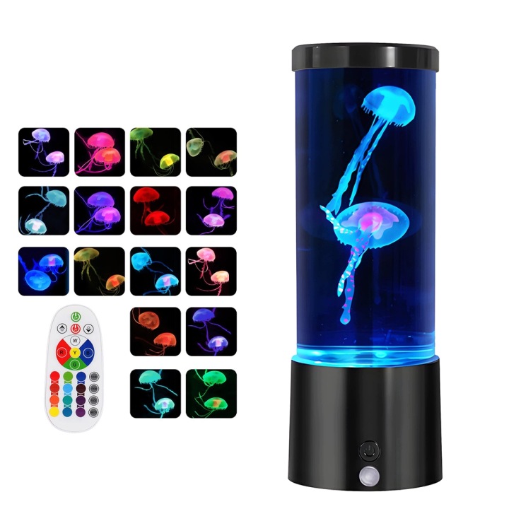 Lampa Lampka Lawa Rgb Led Medúza Noční Stolní Osvětlení Dárek