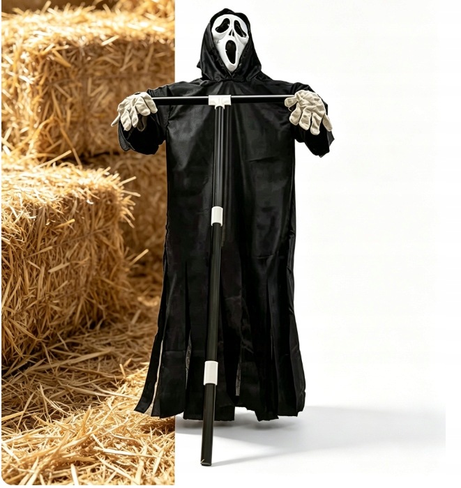 křičící halloweenský strašák