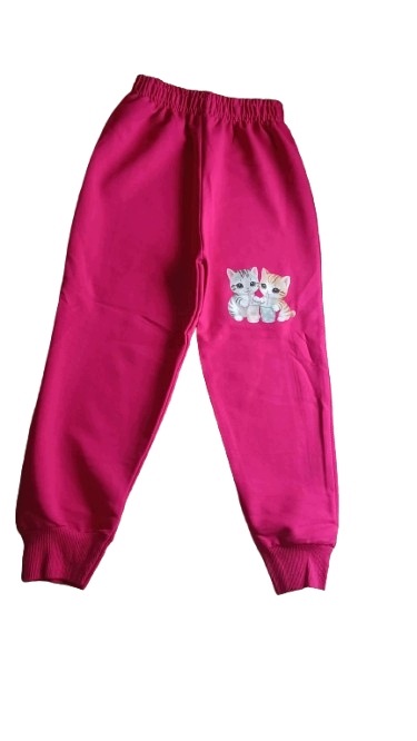 Dres komplet dla dziewczynki bluza spodnie kotki różowy — zdjęcie 4
