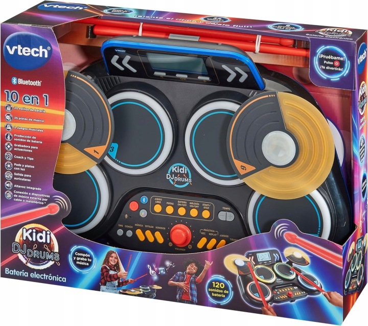 VTECH Kidi DJ Drums Барабанна установка чорна (Англійська Версія) — фото 2
