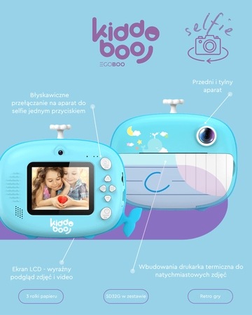 Kiddoboo Апарат з принтером термічною картка 32 ГБ, синій — фото 3