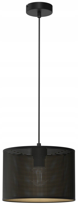 Závěsná stropní lampa Loft Shade černá, zlaté stínidlo 1xE27 25 cm, moderní