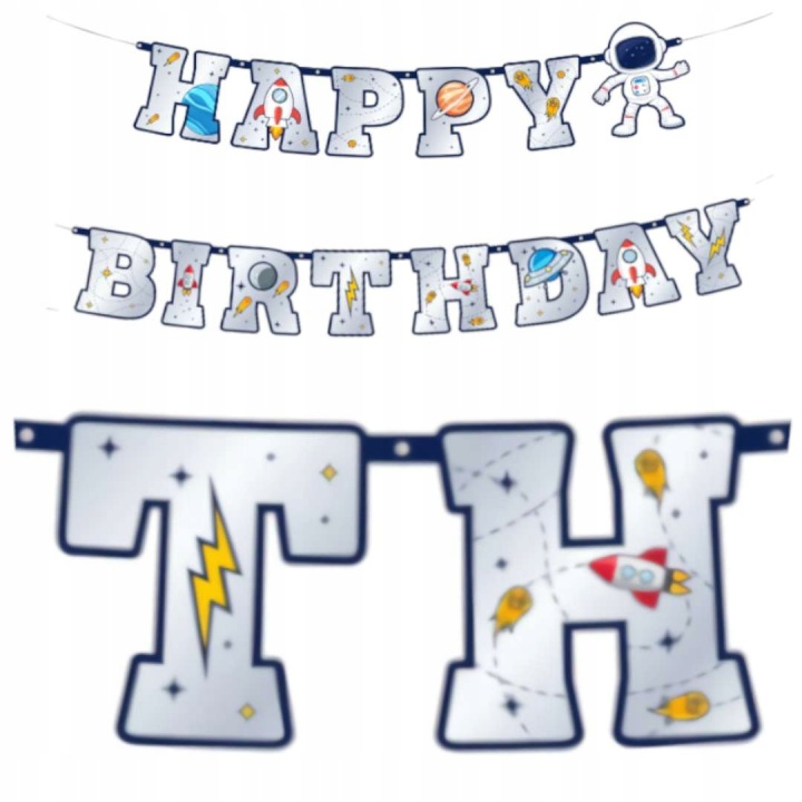Гірлянда на день народження HAPPY BIRTHDAY космос банер — фото 5