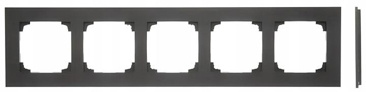 Simon 55 Rámeček 5-násobný Pětinásobný Kovový Vertikální Úroveň Inox Černý Mat