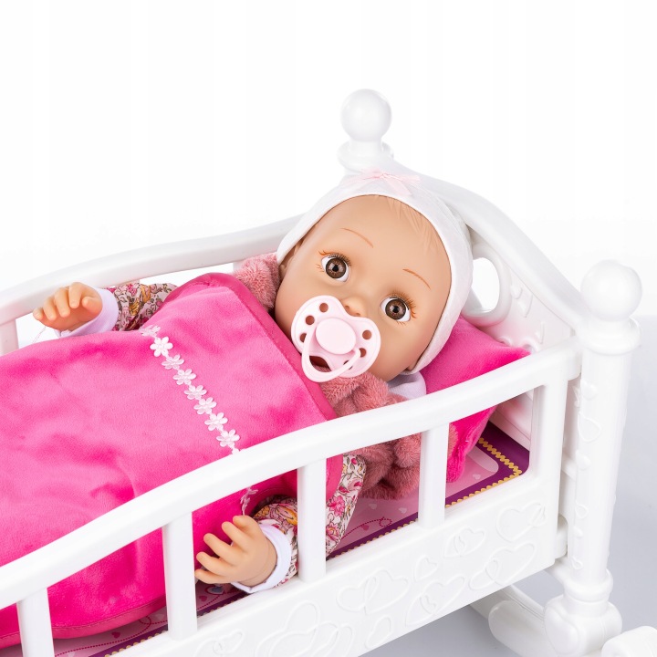 KINDERPLAY ŁÓŻECZKO DLA LALKI KOŁYSKA POŚCIEL Efekty brak