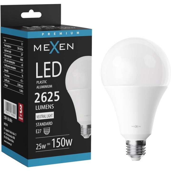 Mexen Nova Led Žárovka E27 A95 25W Neutrální Bílá 4000K 2625 LM