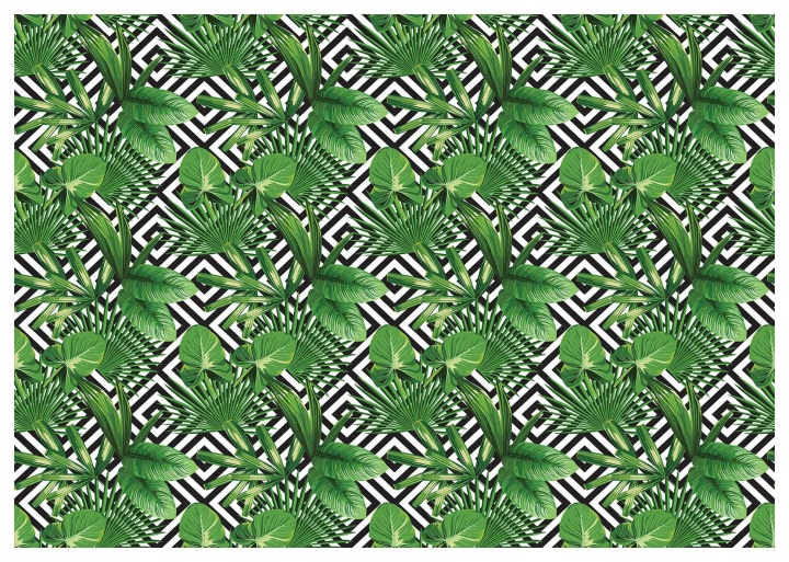 Fototapeta Tropické geometrie listy s vinylovým efektem 520x318 lepidlo