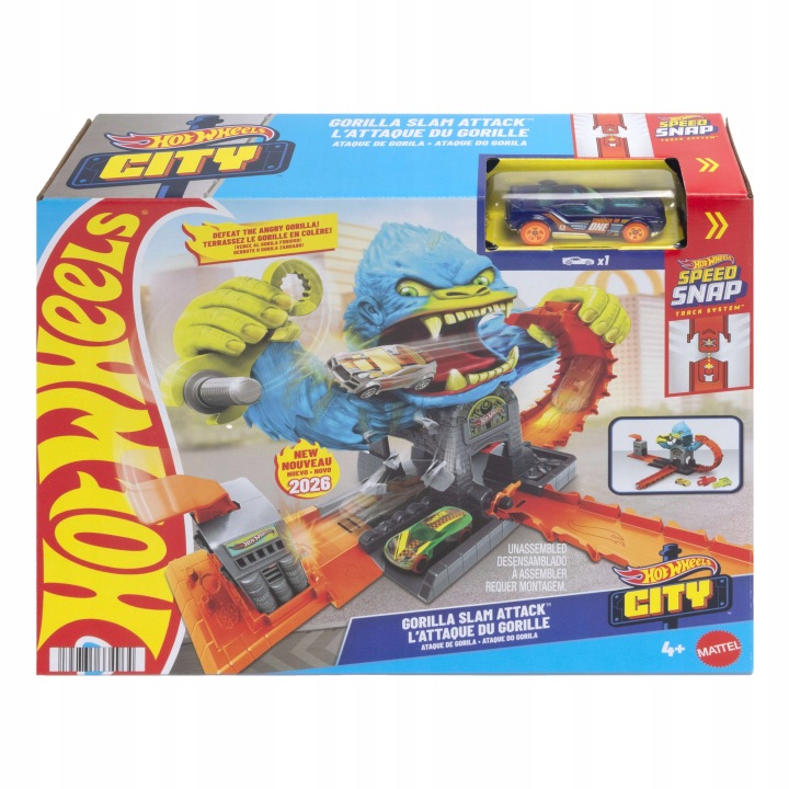 HOT WHEELS CITY набір треків голодний горила + машинка, набір для дітей +4 роки — фото 5