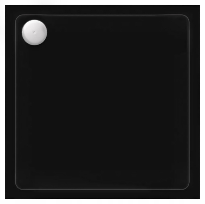 Sprchová Vanička 80x80 Čtvercová Černá Nízká 6 cm Akrylová Rea Savoy Black