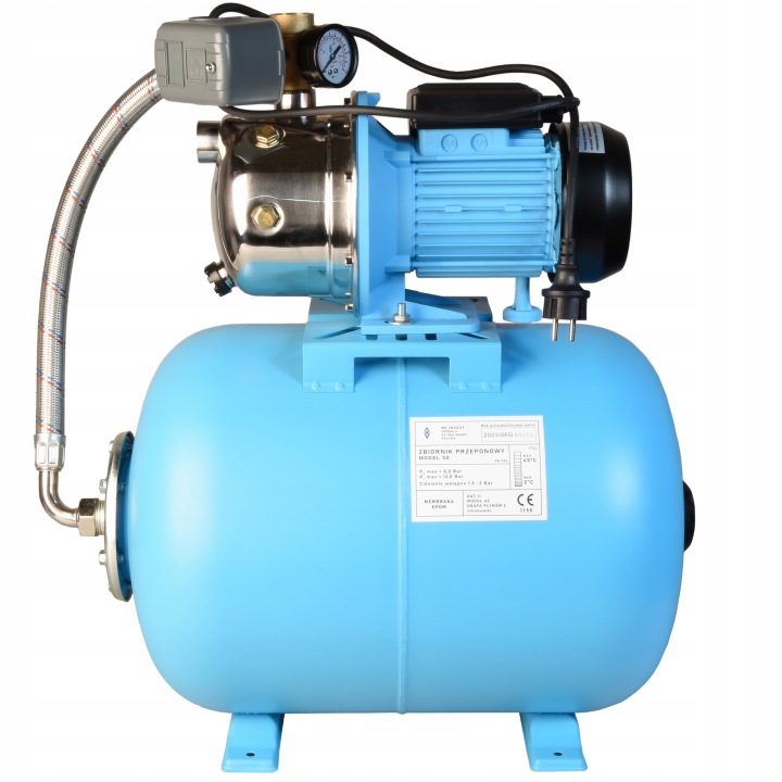 Hydrofor Na Vodu 50L Čerpadlo 1100W Hydroforová sada 3600l/h Výkonná