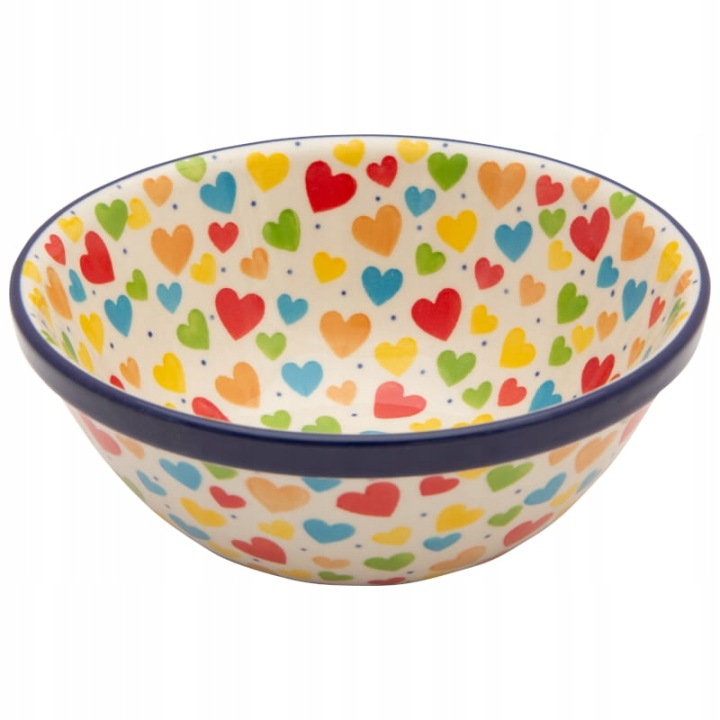 Miska na müsli polévku 17 cm Umělecká keramika Bolesławiec dek U4833 Srdce
