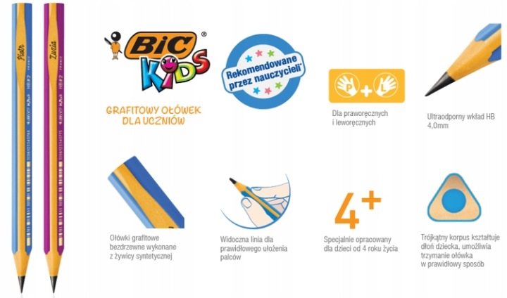 Олівець bic kids beginners boy 1 шт. — фото 5