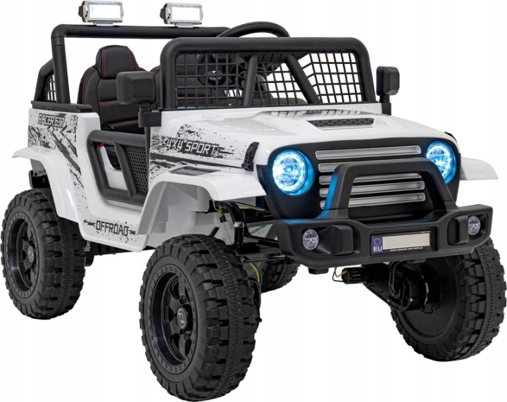 Великий двомісний JEEP на акумулятор 4x4 пульт шкіра — фото 2