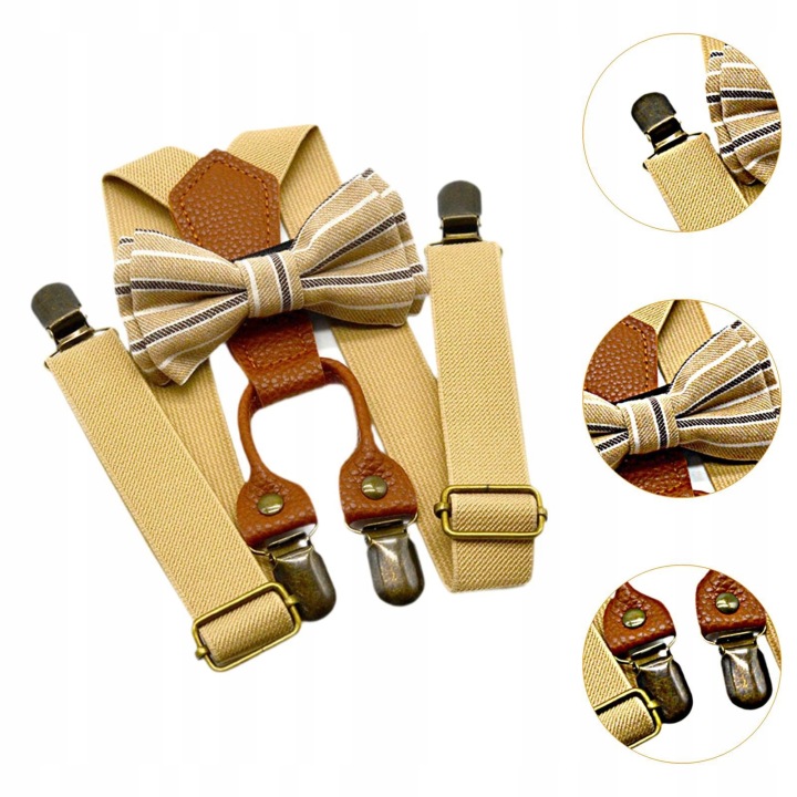Шлейки для дітей і Bowtie Аксесуари для одягу Еластичний смокінг Хакі — фото 2