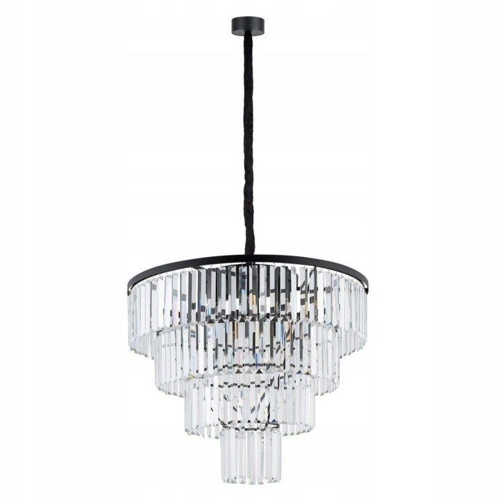 Černá závěsná lampa Cristal glamour nad jídelní stůl Nowodvorski