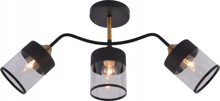 Stropní Lustr Bk+brass Loft E27*60W Vargo DL1365