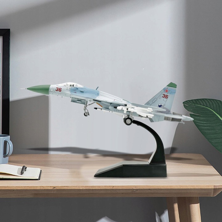 1:100 Союз Радянський SU27 Літак Diecast Модель Collection Літак мисливський — фото 7
