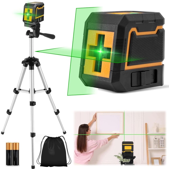 Laserová Vodováha 360 Rovinná 4D Laser Křížový Pro Zelený Deko