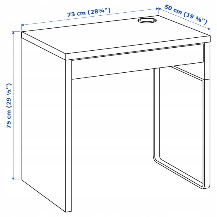 IKEA MICKE письмовий стіл 73x50x75 см з шухлядою Білий — фото 8