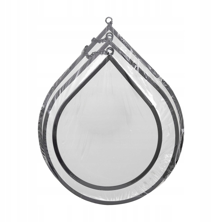 Stylowy komplet wiszących luster Kropla Lustro ścienne 3 szt Różne rozmiary Kolor mebla czarny