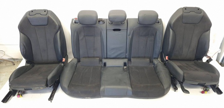 FOTELE jobb bal eleje far KOMPLET AUDI A4 B9 8W SEDAN S-LINE cierna bőr