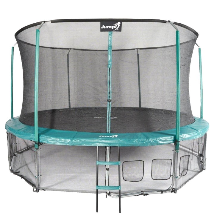 Батут садовий BOUNCEWAY 435 см 14FT, зелена, MAXY COMFORT, сітка, CE