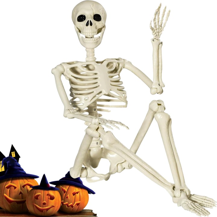 Pohyblivý kostlivec Model Kostlivec Dekorace Skeleton Na Halloween 90 Cm