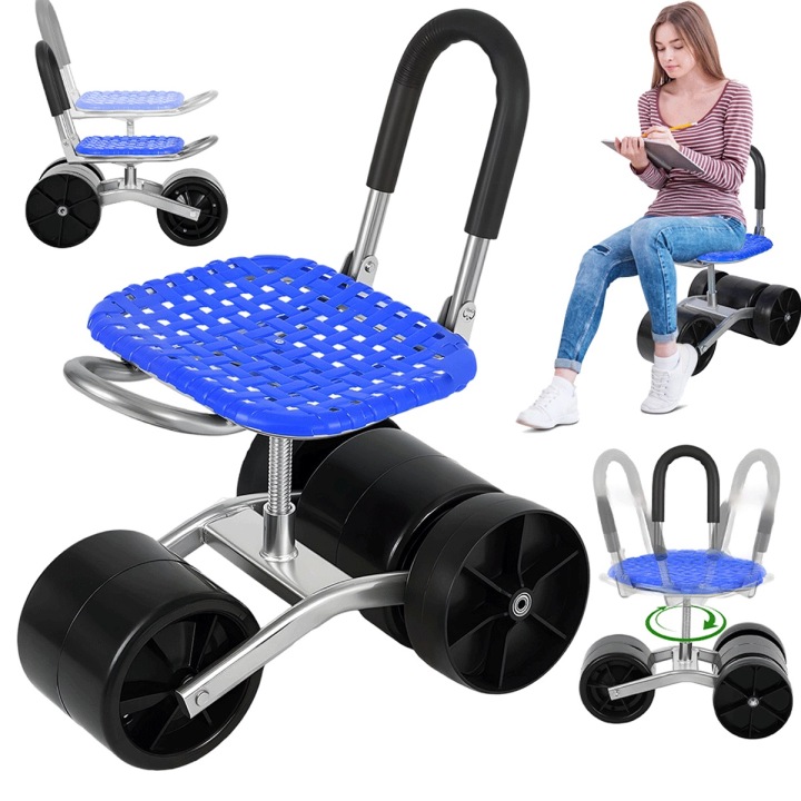 Regulovatelná výška Zahradní stůl 4 Kolečka 360° Otočná pro holení